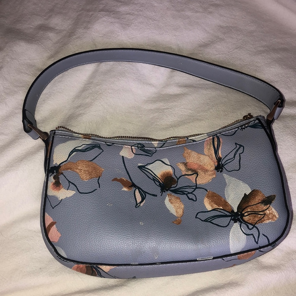 Blue floral shoulder bag